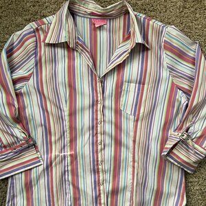 Y2K Pinstripe Button Down Shirt